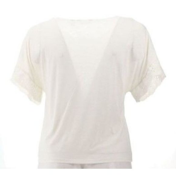 G Giuliana Eyelet Trim Top 736-023 Ivory XS - Picture 5 of 5
